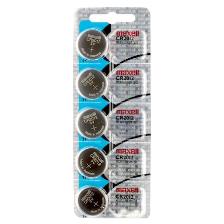 Maxell 3V Lithium Coin Cell Battery CR2012 Replaces CR2012, PK 5 MCR2012